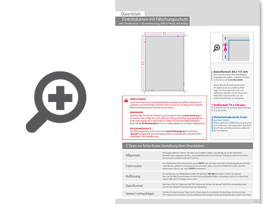 Product Bild eintrittskarte_mit_f__lschungsschutz_din_a7__mit_perforierung_und_1x_nummeriert_(4_0_einseitig_bedruckt)